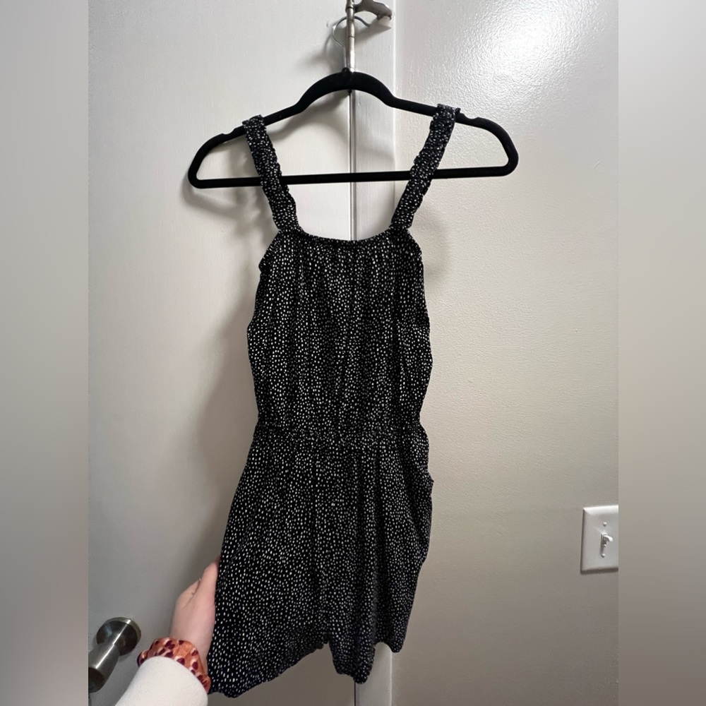 Black polka dot romper!